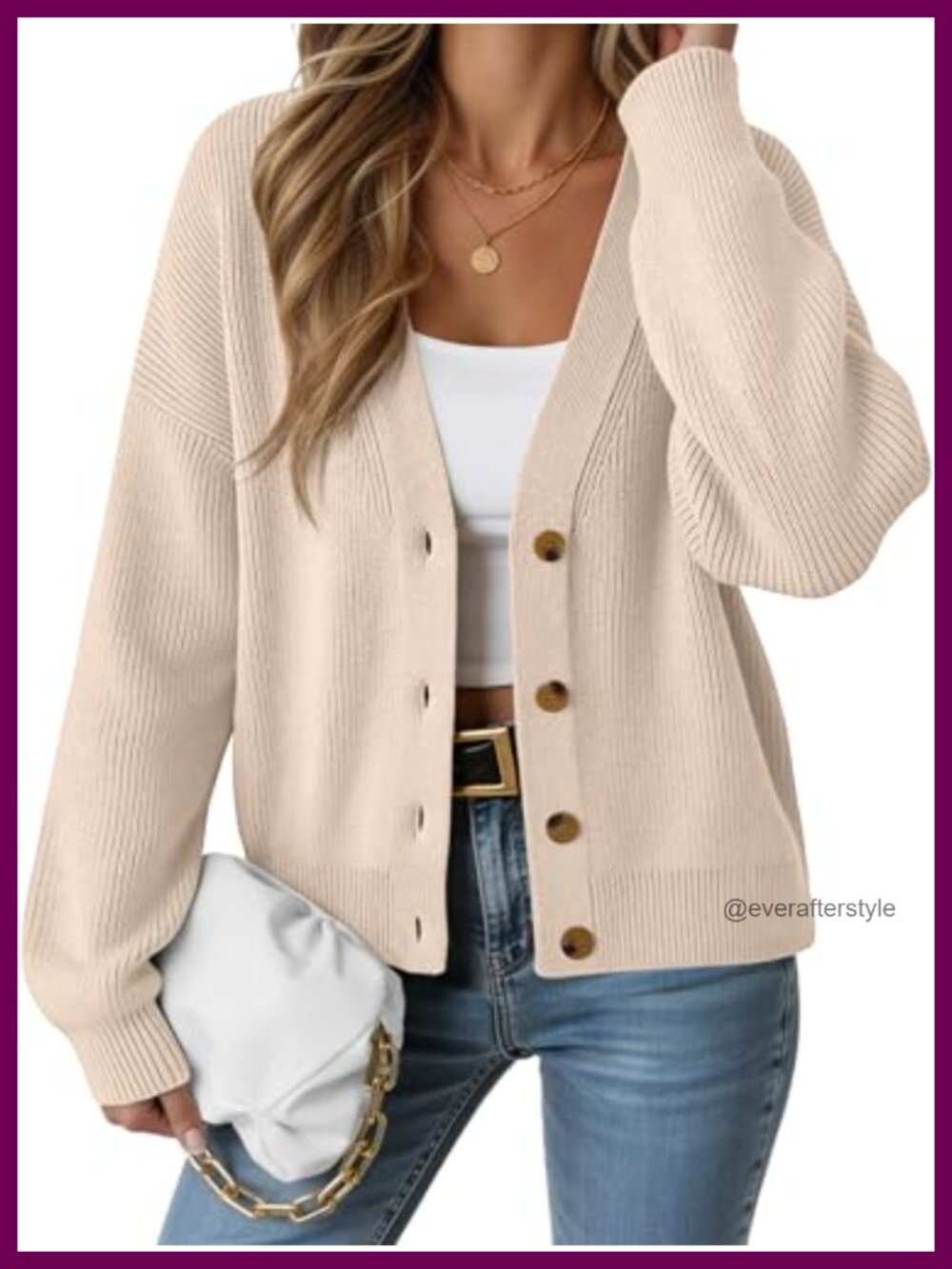 Oversized Button Down Cardigan Sweater for Women Fall Winter Knit